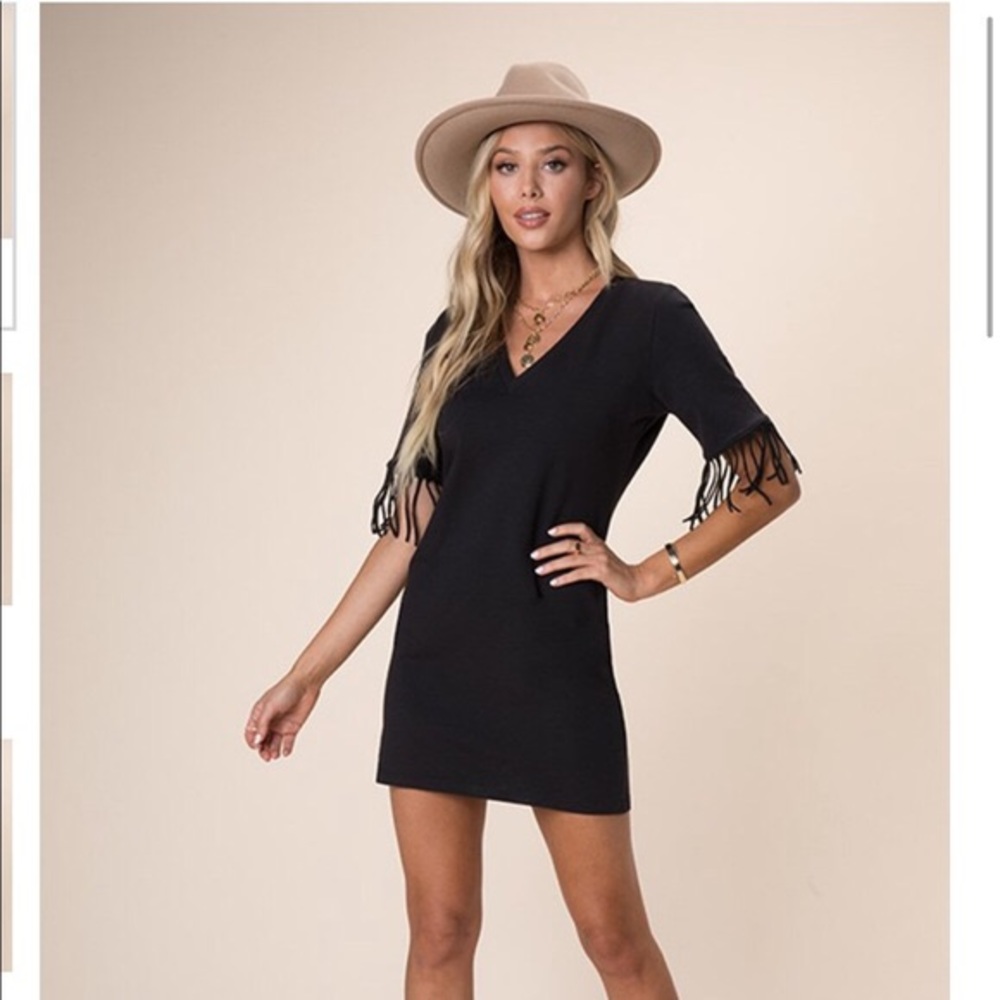Fringe Black Dress